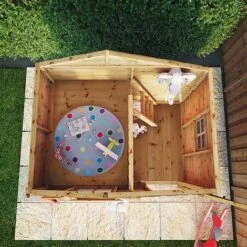 Waltons 7 X 5 Honeypot Snowdrop Apex Wooden Garden Playhouse With Loft 15 Waltons 7 X 5 Honeypot Snowdrop Apex Wooden Garden Playhouse With Loft -PlantHub Shop SI 002 001 0015 Double Story Snowdrop Playhouse W5 Aerial