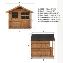 5 X 5 Waltons Honeypot Poppy Apex Wooden Playhouse 10 5 X 5 Waltons Honeypot Poppy Apex Wooden Playhouse -PlantHub Shop SI 002 001 0022 Poppy Playhouse Spec