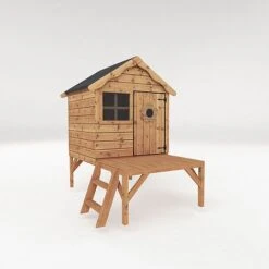 Waltons 4 X 4 Wooden Snug Garden Shed Playhouse With Tower -PlantHub Shop SI 002 001 0043 Snug Playhouse with Tower Perspective Studio