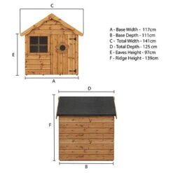 Waltons 4 X 4 Snug Apex Garden Wooden Playhouse -PlantHub Shop SI 002 002 0001 Snug Spec