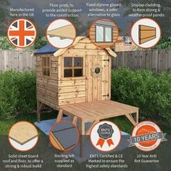 Waltons 4 X 4 Wooden Snug Garden Shed Playhouse With Tower -PlantHub Shop SI 002 002 0043 Snug Tower Playhouse Info
