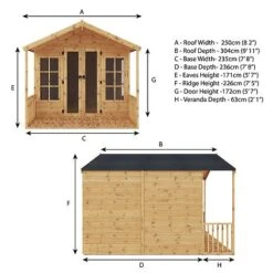 Waltons 10' X 8' Apex Summerhouse With Veranda 15 Waltons 10' X 8' Apex Summerhouse With Veranda -PlantHub Shop SI 003 001 0006 10x8 Wessex Summerhouse Spec Drawing 300dpi 02