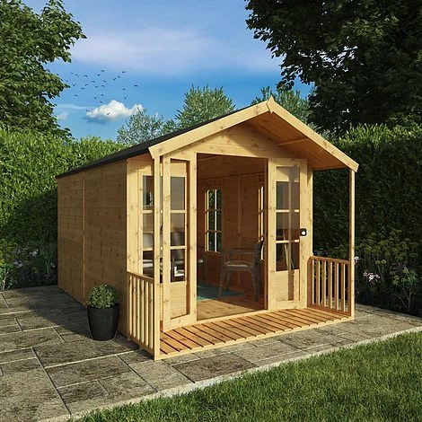 Waltons 12' X 8' Apex Summerhouse With Veranda 3 Waltons 12' X 8' Apex Summerhouse With Veranda