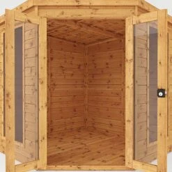 Waltons 7 X 7 Wooden Outdoor Shiplap Tongue And Groove Premier Corner Garden Summerhouse -PlantHub Shop SI 003 001 00137 7x7 Premium Corner Summerhouse Studio Detail001