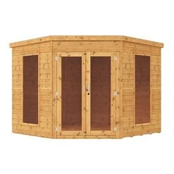 Waltons 8 X 8 Wooden Shiplap Tongue And Groove Premier Corner Summerhouse Garden Room -PlantHub Shop SI 003 001 0038 8x8 Premium Corner Summerhouse Studio Front 2