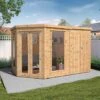Waltons 11' X 7' Corner Summerhouse With Side Shed -PlantHub Shop SI 003 001 0064 11x7 Corner Summerhouse with Side Shed DC M1