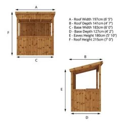 Waltons 6' X 4' Pressure Treated Garden Bar -PlantHub Shop SI 003 001 0077 Spec Drawing 72dpi