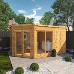Waltons 13' X 9' Corner Summerhouse With Side Shed 8 Waltons 13' X 9' Corner Summerhouse With Side Shed -PlantHub Shop SI 003 001 0079 13x9 Corner Summerhouse with Side Shed DC Waltons Garden 1B