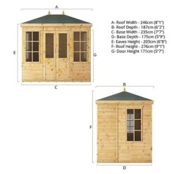 Waltons 8' X 6' Hip Roof Summerhouse -PlantHub Shop SI 003 001 0082 8x6 Clover Summerhouse Spec 20Drawing