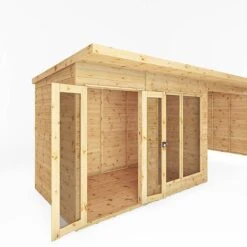 Waltons 18 X 6 Maine Pent Wooden Garden Summerhouse With Patio Area Shiplap Tongue And Groove -PlantHub Shop SI 003 001 0091 Summerhouse DT Shiplap Pent 18x6 Patio Area Detail003