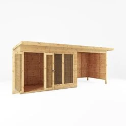 Waltons 18 X 6 Maine Pent Wooden Garden Summerhouse With Patio Area Shiplap Tongue And Groove -PlantHub Shop SI 003 001 0091 Summerhouse DT Shiplap Pent 18x6 Patio Area MainDO