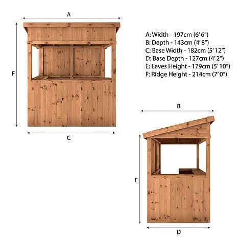 Waltons 6' X 4' Premium Pressure Treated Garden Bar - 2 Styles Available 9 Waltons 6' X 4' Premium Pressure Treated Garden Bar - 2 Styles Available - Image 7