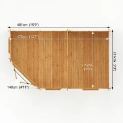 5m X 3m Corner Lodge Grande - 28mm Double Glazed -PlantHub Shop SI 006 002 0056 Floor Plan