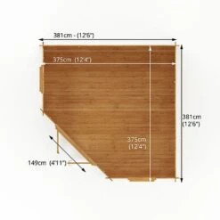 4m X 4m Corner Cabin - 28mm Double Glazed 19 4m X 4m Corner Cabin - 28mm Double Glazed -PlantHub Shop SI 006 002 0057 Floor20Plan
