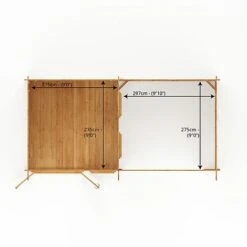 Waltons 6m X 3m Studio Pent With Outdoor Area - 28mm - Double Glazed -PlantHub Shop SI 006 002 0061 Floor Plan