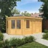 5m X 3m Corner Lodge Plus - 28mm Double Glazed (Side Shed) -PlantHub Shop SI 006 004 0082 5mx3m Corner Lodge Plus 44mm Double Glazed LH Waltons Garden 3 DC