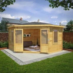 4m X 4m Corner Cabin - 28mm Double Glazed 12 4m X 4m Corner Cabin - 28mm Double Glazed -PlantHub Shop SI 006 004 0084 4mx4m The Holly Corner Log Cabin 44mm Mercia Garden 4 MainDO