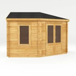 4m X 4m Corner Cabin - 28mm Double Glazed 16 4m X 4m Corner Cabin - 28mm Double Glazed -PlantHub Shop SI 006 004 0084 4mx4m The Holly Corner Log Cabin 44mm Studio Left