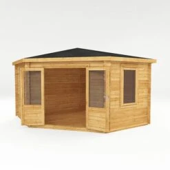 4m X 4m Corner Cabin - 28mm Double Glazed 18 4m X 4m Corner Cabin - 28mm Double Glazed -PlantHub Shop SI 006 004 0084 4mx4m The Holly Corner Log Cabin 44mm Studio MainDO