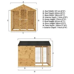 Waltons 8' X 6' Dog Kennel And Run -PlantHub Shop SI 010 001 0005 8x6 Dog Run Extension and Floor Pack Spec Render