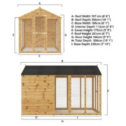 Waltons 10' X 6' Dog Kennel And Run -PlantHub Shop SI 010 001 0006 10x6 Dog Run Extension and Spec Render 2