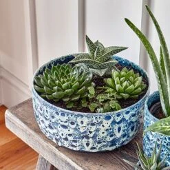 Sapphire Reactive Glaze Bowl H12.5Cm D25Cm -PlantHub Shop SRGB25 1