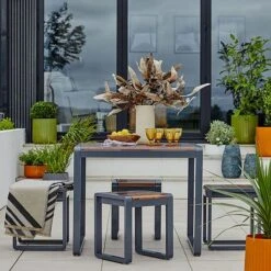 Spitalfields Square Acacia Wood 5 Piece Furniture Set -PlantHub Shop SSFS93 1 copy