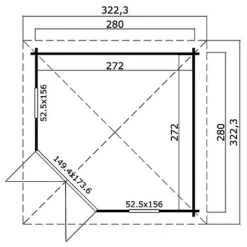 Scotland 1 Corner Summerhouse 2.8m X 2.8m -PlantHub Shop Scotland20120plan