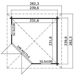 Scottie Corner Corner Summerhouse 2.4m X 2.4m -PlantHub Shop Scottie20plan