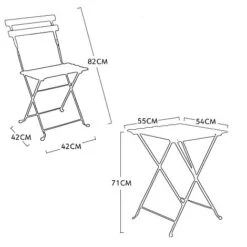 Idooka Acacia Wood Bistro Set -PlantHub Shop Silhouette2