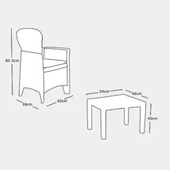 Idooka Tea For Two Dark Grey Bistro Set -PlantHub Shop Silhouette21