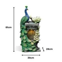 Peacock LED Garden Water Feature -PlantHub Shop Size charts7