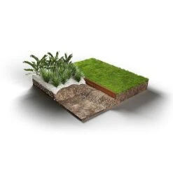 Straightcurve Rigid - Garden Edging 100mm Bundle Of 6 Weathering Steel -PlantHub Shop Straightcurve Rigid Garden Edging 100mm Rigidline Installed Cross Section