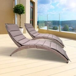 Albany Garden Rattan Sunbed Lounger Foldable Chair With Cushions -PlantHub Shop Sunbed20edit