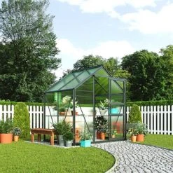 Garden Grow Traditional Greenhouse 6.2 X 4.3 X 6.6ft 27 Garden Grow Traditional Greenhouse 6.2 X 4.3 X 6.6ft -PlantHub Shop T2 4666 Greenhouses Grey 01