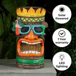 Tiki Garden Solar Ornament Medium 30cm -PlantHub Shop Tiki 30 edit
