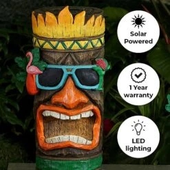 Tiki Garden Solar Ornament Large 45cm -PlantHub Shop Tiki 45 edit