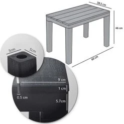 Idooka Faux Wood Garden Coffee Table - Waterproof Patio Side Table For Outdoor Use 15 Idooka Faux Wood Garden Coffee Table - Waterproof Patio Side Table For Outdoor Use -PlantHub Shop TotalDims