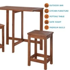 Idooka Acacia Wood Bistro Bar Set -PlantHub Shop VT2200360.KeyFeatures