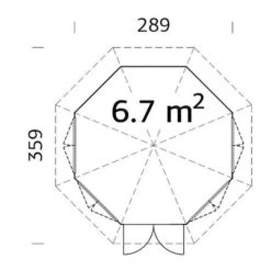 Veronica 4 6.7m2 Summerhouse 2.9m Diameter -PlantHub Shop Veronica206.720plan