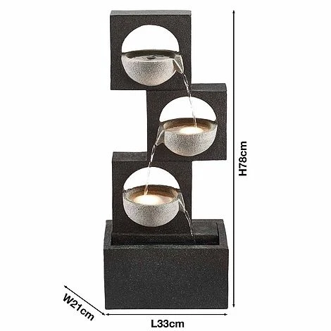 Serenity Modern Granite-Effect Cascading Bowls Water Feature 7 Serenity Modern Granite-Effect Cascading Bowls Water Feature - Image 5