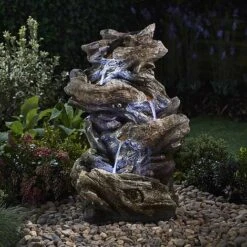 Serenity Four-Tier Wood-Effect Water Feature -PlantHub Shop WEBG39421