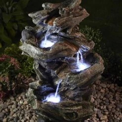 Serenity Four-Tier Wood-Effect Water Feature -PlantHub Shop WEBG39423