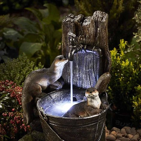 Serenity Playing Otters Water Bucket Water Feature 5 Serenity Playing Otters Water Bucket Water Feature - Image 3