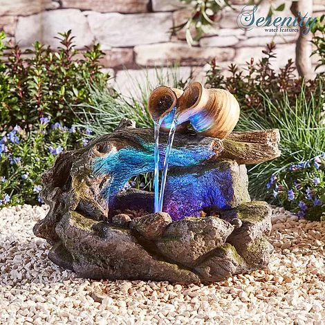 Serenity Table-Top Woodland Pouring Pots Water Feature 3 Serenity Table-Top Woodland Pouring Pots Water Feature