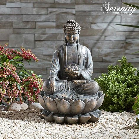 Serenity Sitting Buddha Water Feature 3 Serenity Sitting Buddha Water Feature