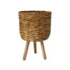 Water Hyacinth Lined Basket On Legs H45Cm D30Cm -PlantHub Shop WHBL30