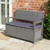 Rowlinson Alderley Rattan Storage Bench 2 Seat Grey -PlantHub Shop WICKBENCH Alderley storage bench 01