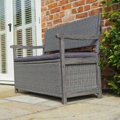 Rowlinson Alderley Rattan Storage Bench 2 Seat Grey -PlantHub Shop WICKBENCH Alderley20storage20bench 03
