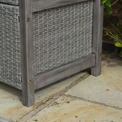 Rowlinson Alderley Rattan Storage Bench 2 Seat Grey -PlantHub Shop WICKBENCH Alderley20storage20bench 10